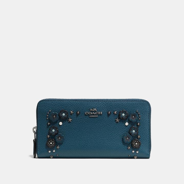 Coach Accordion Zip Wallet With Tea Rose Detail