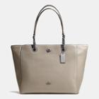 Coach Turnlock Chain Tote In Polished Pebble Leather