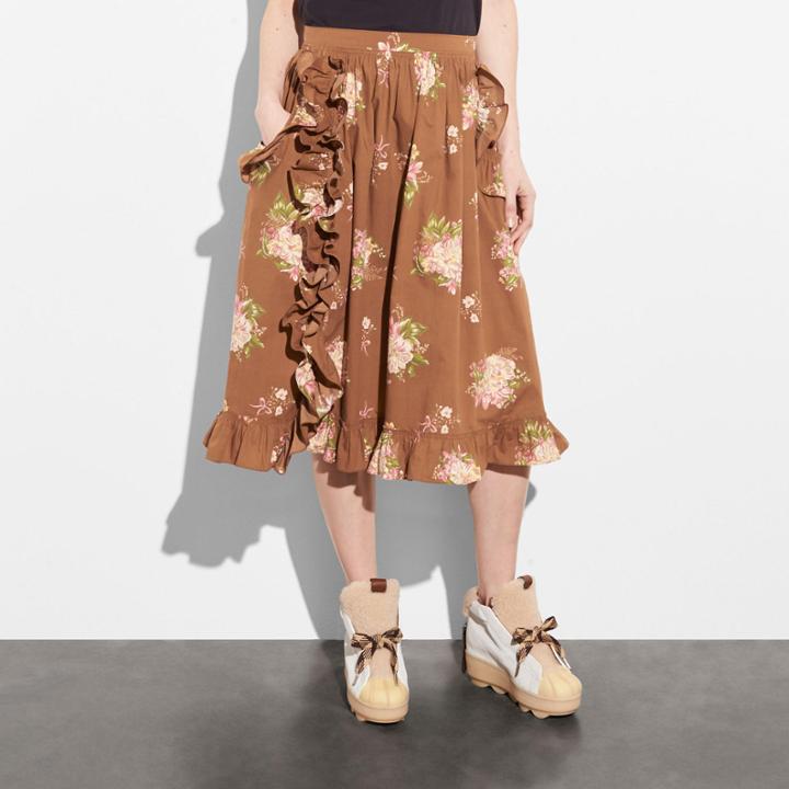 Coach Magnolia Bouquet Ruffle Skirt
