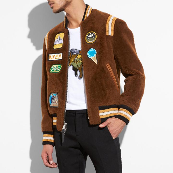 Coach Shearling Varsity Jacket