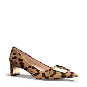 Coach Lawrence Haircalf Low Heel W Hardware Leopard 6 5 B