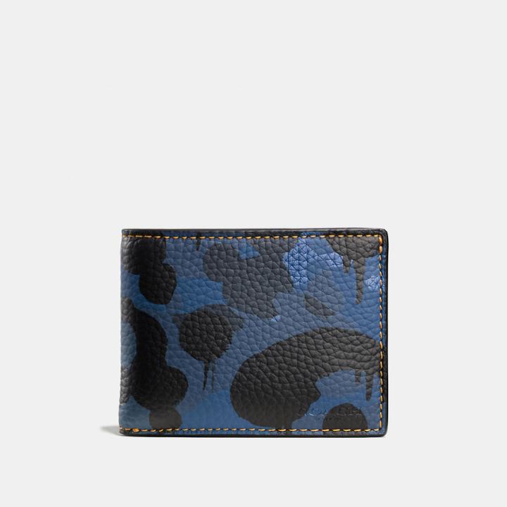 Coach Slim Billfold Wallet With Wild Beast Camo Print