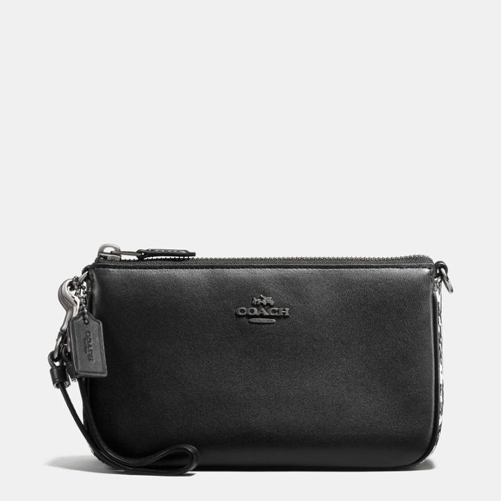 Coach Nolita Wristlet 19 In Glovetanned Leather With Snake Detail