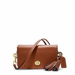 Coach Legacy Leather Penny Shoulder Purse B4 Cognac