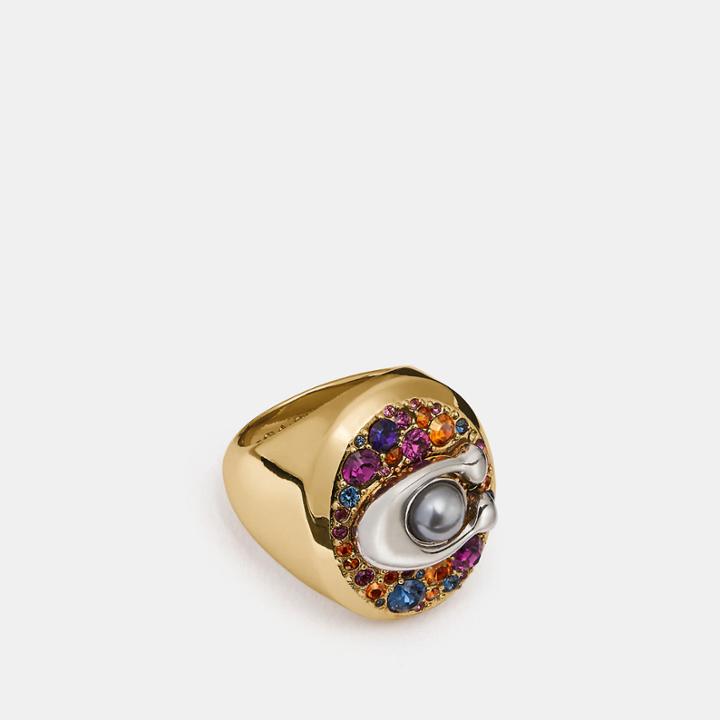 Coach Multicolor Signature Ring