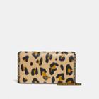 Coach Foldover Chain Clutch With Leopard Print