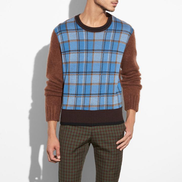 Coach Plaid Crewneck