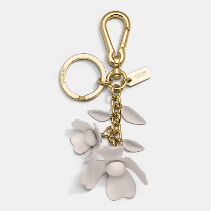 Coach Leather Tea Rose Bag Charm