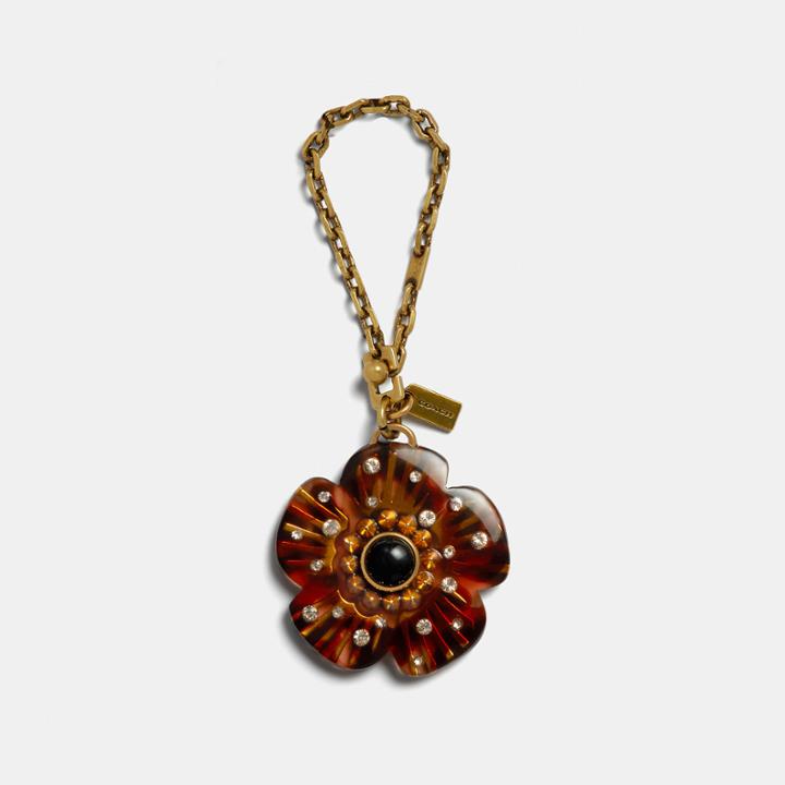 Coach Tortoise Tea Rose Bag Charm
