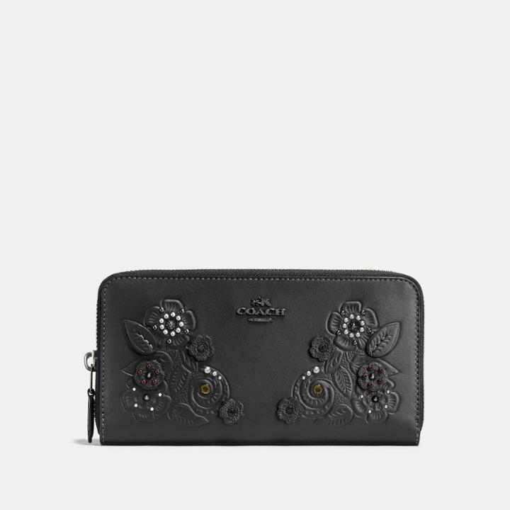 Coach Accordion Zip Wallet With Tea Rose Tooling