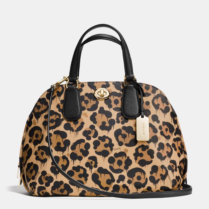 Coach Prince Street Satchel In Wild Beast Print Leather