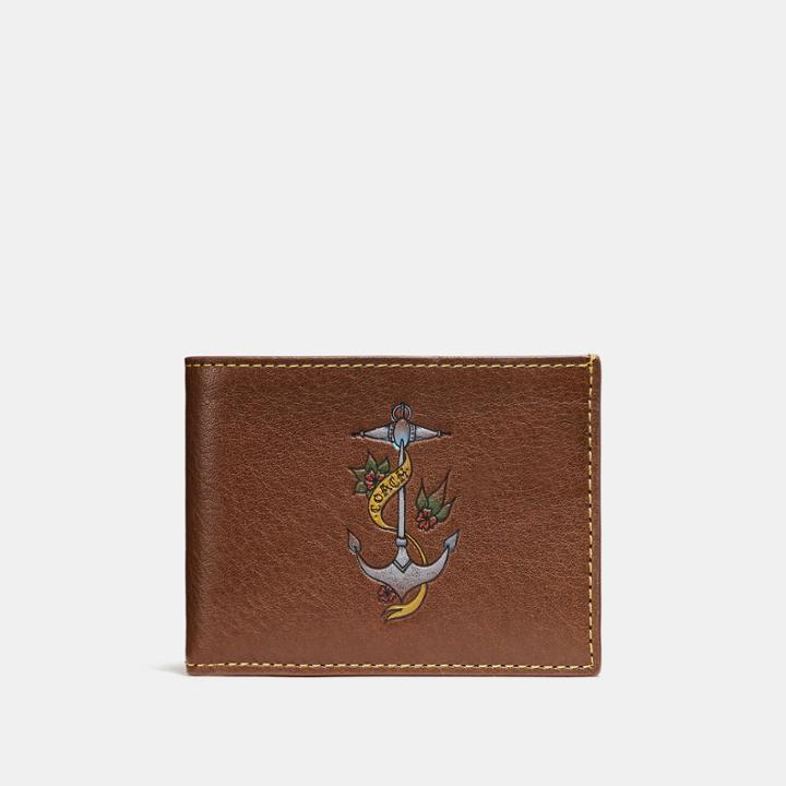 Coach Slim Billfold Wallet With Tattoo