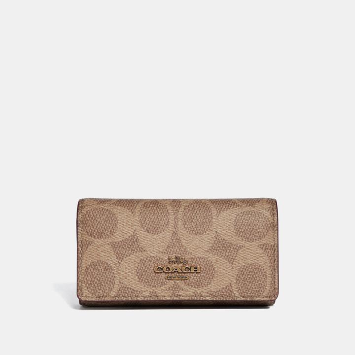 Coach Six Ring Key Case In Signature Canvas