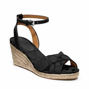 Coach   Henley  Espadrille Wedge Black Black 7 5 B