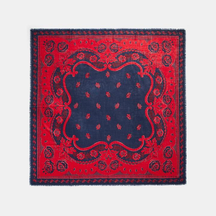Coach Western Rose Bandana Oversized Square