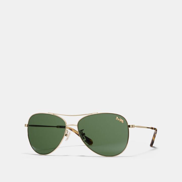 Coach Thin Metal Pilot Sunglasses