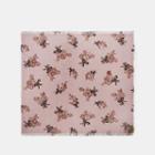 Coach Signature Painted Floral Bow Print Oversized Square Scarf