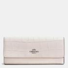 Coach Soft Wallet In Croc Embossed Leather