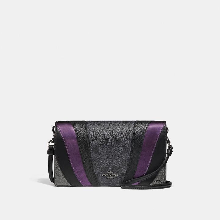 Coach Hayden Foldover Crossbody Clutch In Signature Canvas With Wave Patchwork