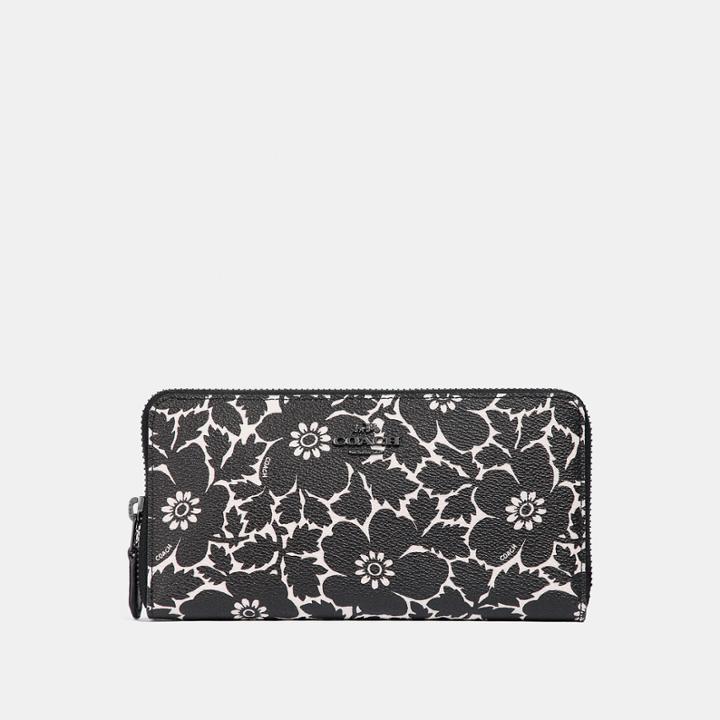 Coach Accordion Zip Wallet With Anemone Print