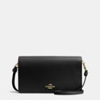 Coach Foldover Crossbody Clutch In Polished Pebble Leather