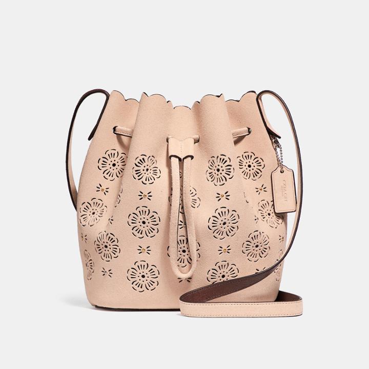 Coach Bucket Bag 18 With Cut Out Tea Rose