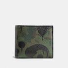 Coach Compact Id Wallet With Wild Beast Camo Print