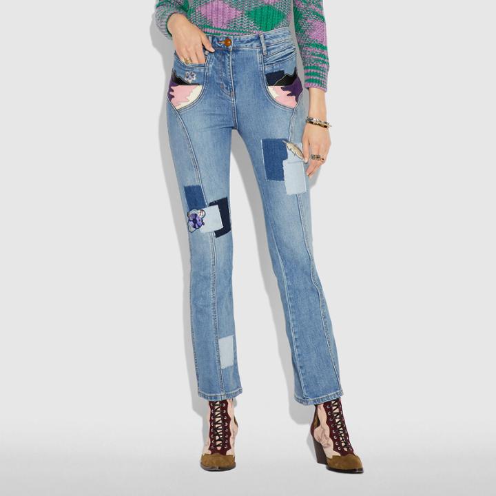 Coach Embellished Denim Pant