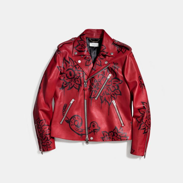 Coach Painted Wild Moto Jacket
