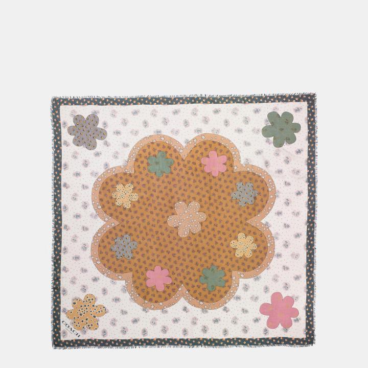 Coach Desert Flower Patchwork Oversized Scarf