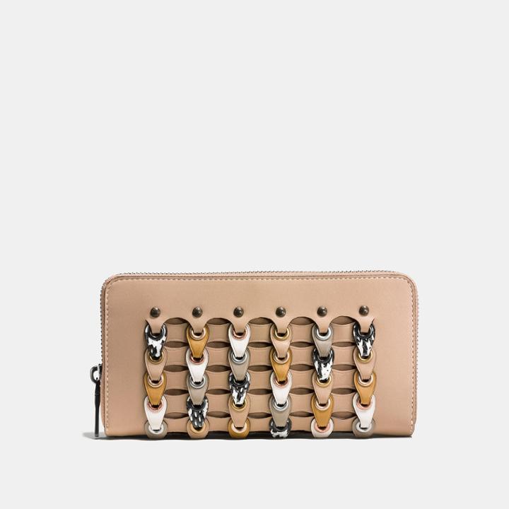 Coach Accordion Zip Wallet With Snakeskin Link