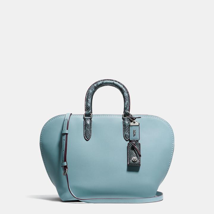 Coach Dakotah Satchel In Glovetanned Leather With Colorblock Snake Detail