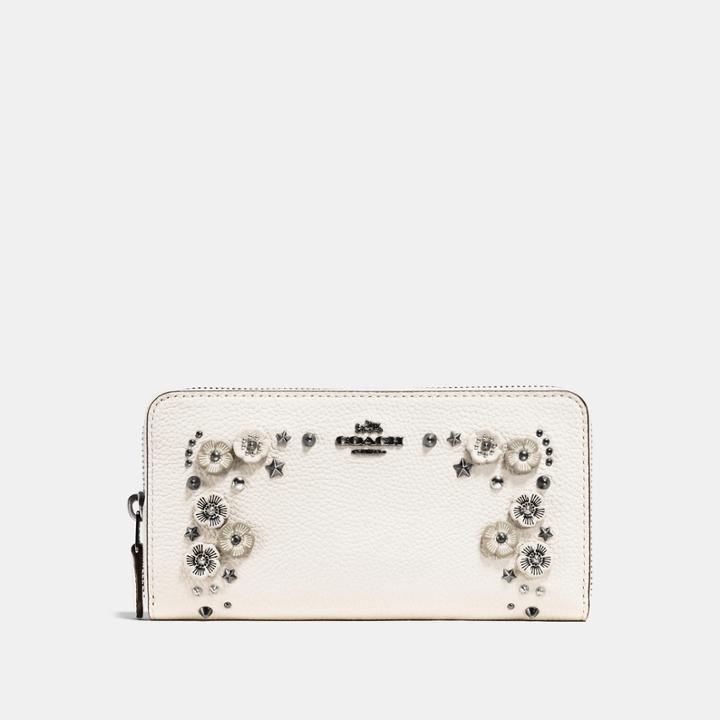 Coach Accordion Zip Wallet With Willow Floral Detail