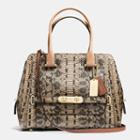 Coach Swagger Frame Satchel In Colorblock Exotic Embossed Leather