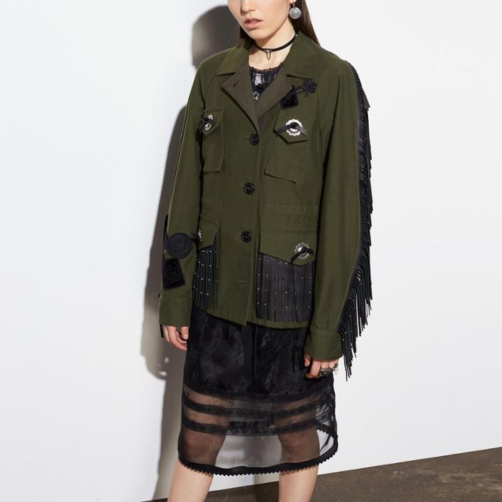 Coach Western Military Jacket With Pockets