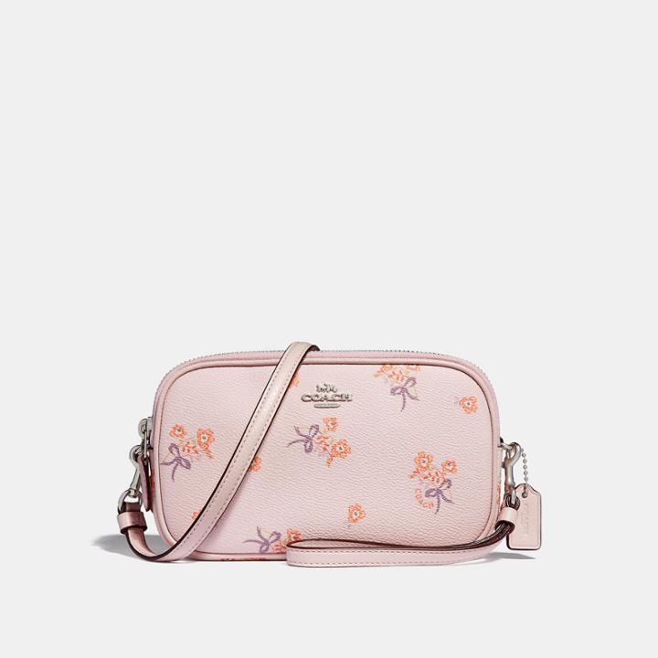 Coach Sadie Crossbody Clutch With Floral Bow Print