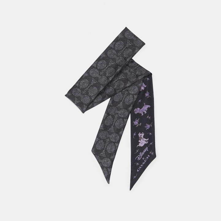 Coach Disney X Coach Dalmatian Floral Print Skinny Scarf