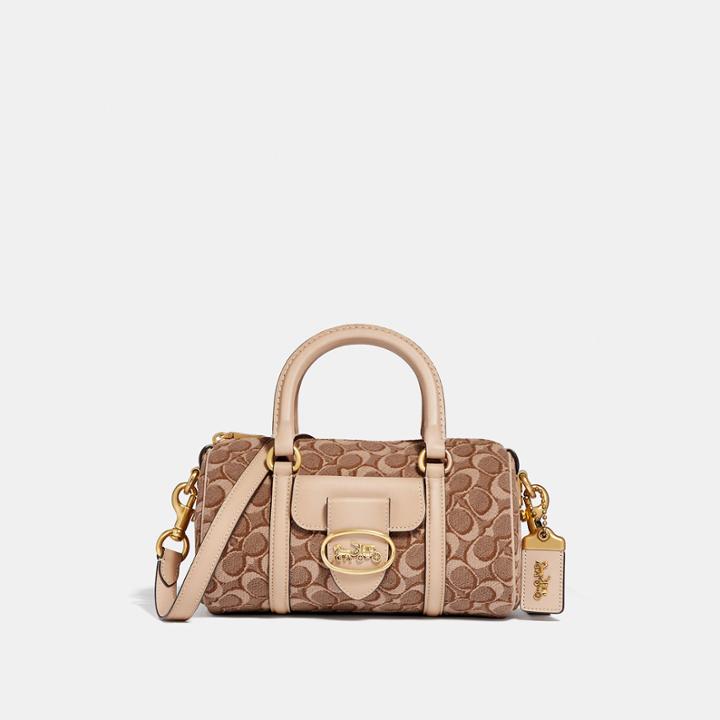 Coach Barrel Bag In Signature Jacquard