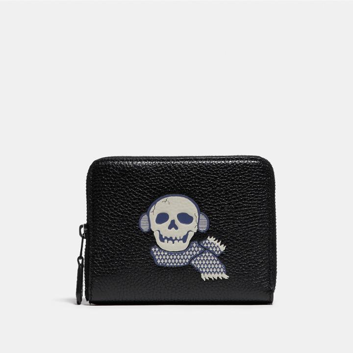 Coach Small Zip Around Wallet With Bonesy