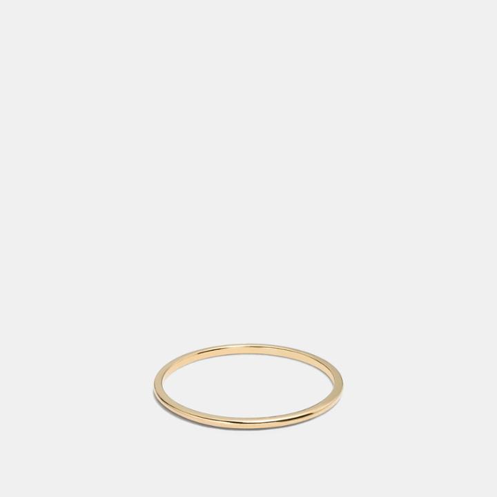 Coach 18k Gold Plated Sunburst Simple Band Ring