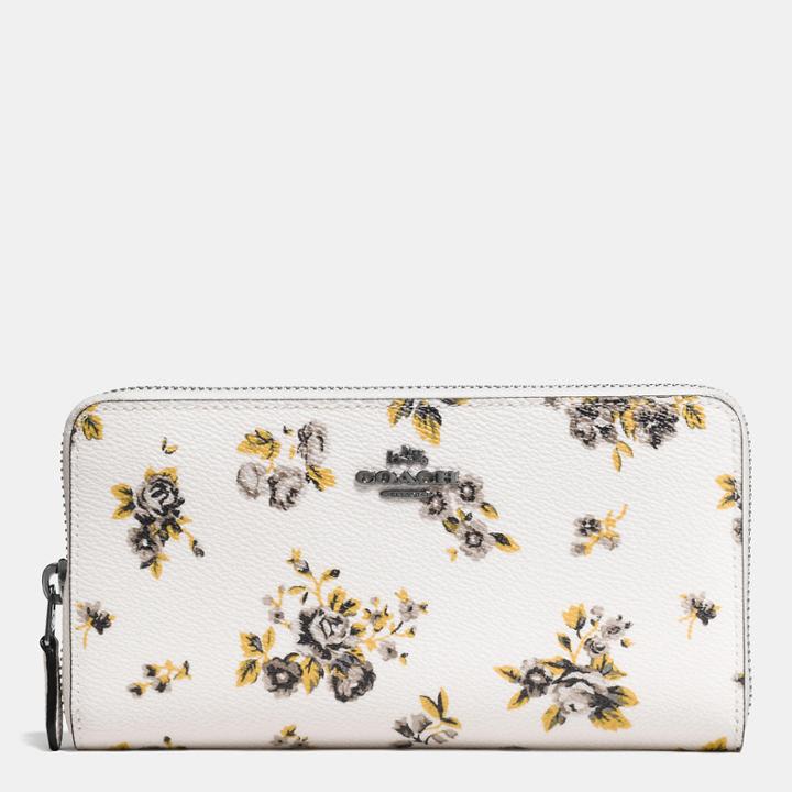 Coach Accordion Zip Wallet In Prairie Print Coated Canvas
