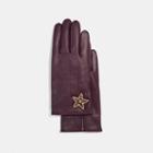 Coach Embellished Star Leather Gloves