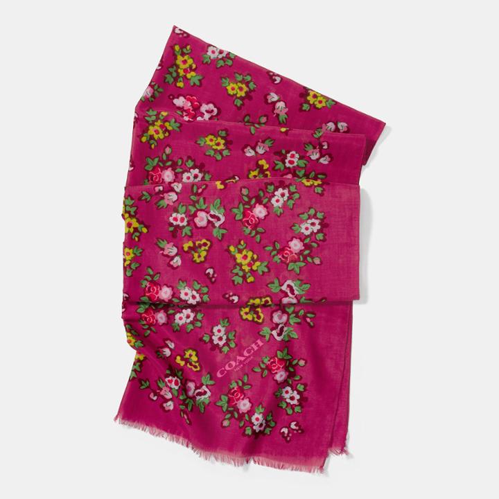 Coach Floral Oblong Scarf