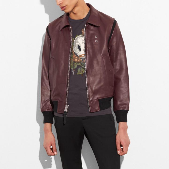 Coach Zip Front Bomber Jacket