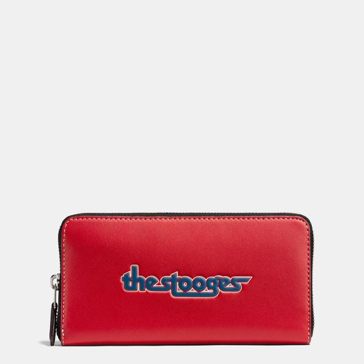 Coach Accordion Wallet In Glovetanned Leather With The Stooges
