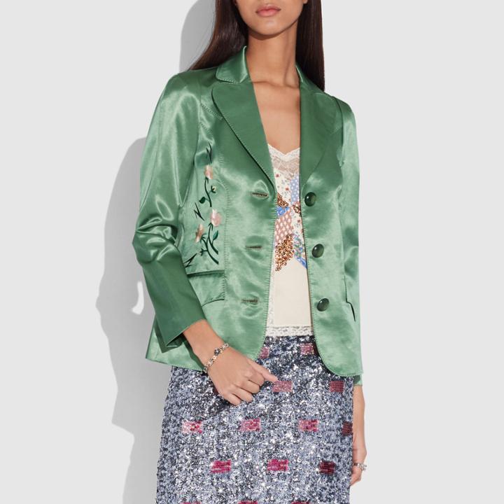 Coach Satin Tailored Jacket