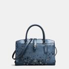Coach Mercer Satchel 30 In Metallic Leather With Star Rivets