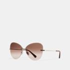 Coach Rimless Lens Applique Sunglasses