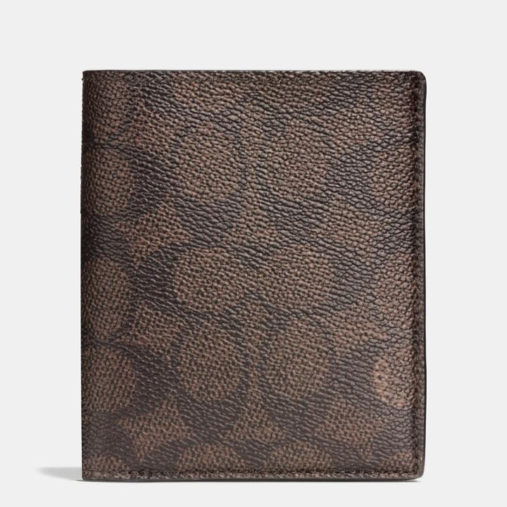 Coach Slim Coin Wallet In Signature Coated Canvas
