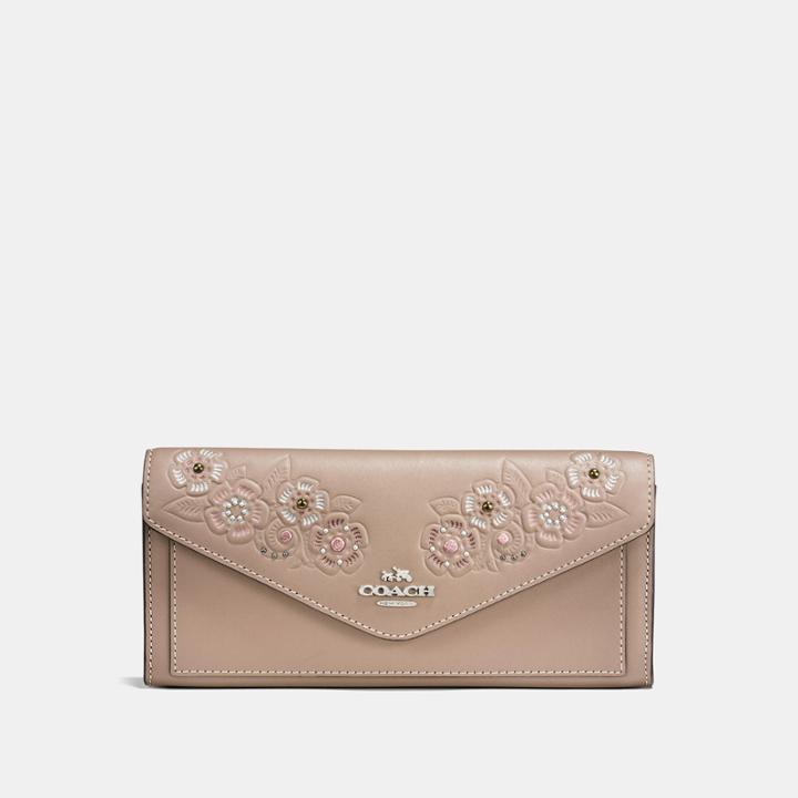 Coach Soft Wallet With Tea Rose Tooling